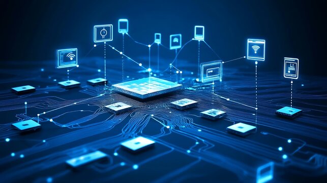 Interconnected Devices on a Circuit Board: A Visual Representation of the Internet of Things