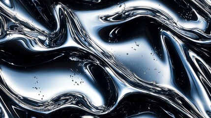 Futuristic chrome texture seamless pattern for modern design projects