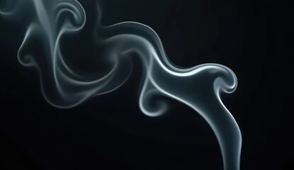 soft wisps of smoke rising on black