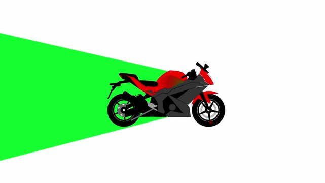 Background transition from black to green with the effect of a motorcycle moving from left to right. The motorcycle is moving and its trajectory forms a background transition from black to green.