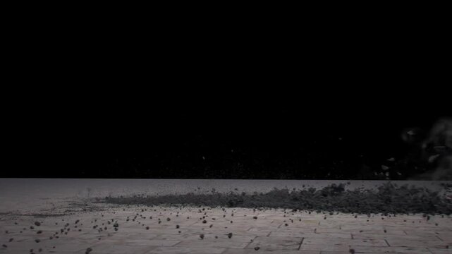  burning zombie shatters into particles