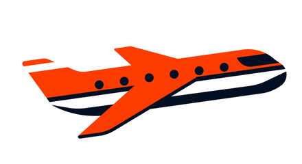 Red airplane isolated on white