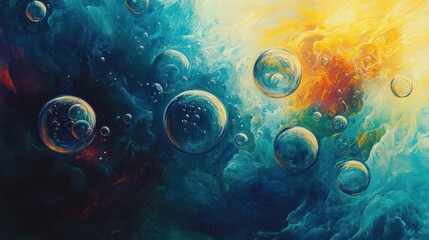 Fototapeta premium Abstract Bubbles in a Cosmic Sea