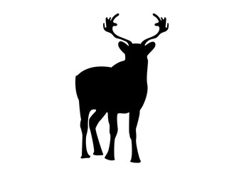 Icono de un reno. Silueta negra de un reno