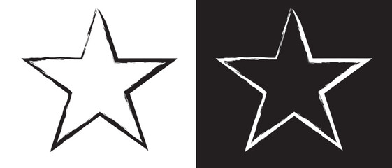 Star stroke icon set. vector isolated on a white background. vector illustration.