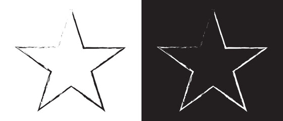 Star stroke icon set. vector isolated on a white background. vector illustration.