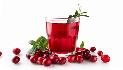 Cranberry Juice on white background isolated. Beverage. Drink.