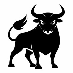 Angry Bull isolated on white