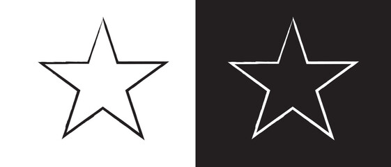 Obraz premium Star stroke icon set. vector isolated on a white background. vector illustration.