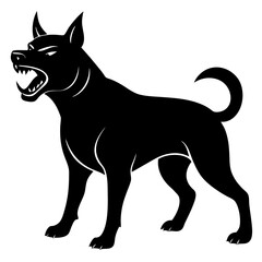  Angry dog silhouette vector illustration