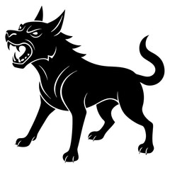  Angry dog silhouette vector illustration