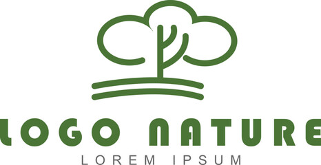 nature logo, line art tree logo