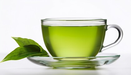 Green Tea on white background isolated. Beverage. Drink.