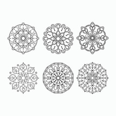 Mandala Coloring Book,  wall art, tile design, kdp Book Interior, tattoo design and vector mandala line art set