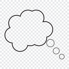 black and white speech bubble icon. Think or speech bubble icon. Thought Comic Speech bubble vector illustration.