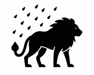 silhouette of a lion