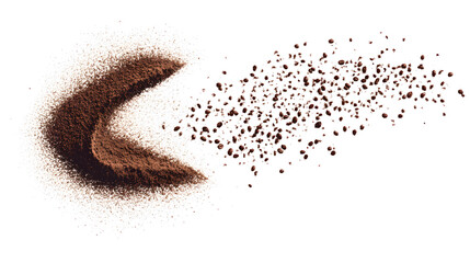 Fototapeta premium Coffee powder spray isolated on white