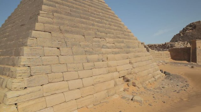 Sudan, Kush, Meroe, pyramids and tombs in royal cemetery