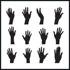 Obraz premium Various hand position silhouette