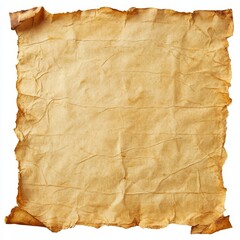Old Parchment Paper Texture, Vintage Background With Copy Space. Isolated on a White Background.