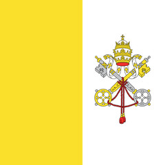 Square shaped national flag of the European country of VATICAN