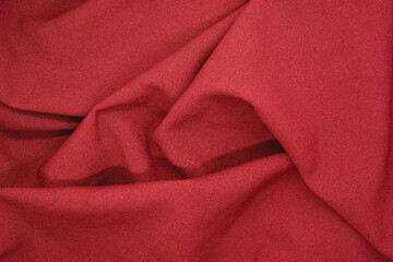 Abstract texture a wrinkled red  blanket