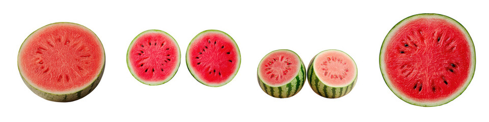 Watermelon slices on white isolate background