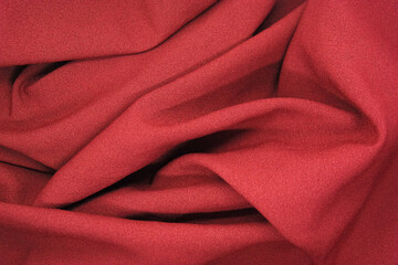 Abstract texture a wrinkled red  blanket