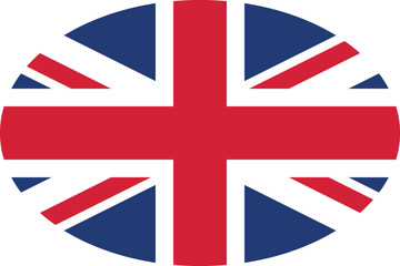 Obraz premium Oval shaped national flag of the European country of UNITED KINGDOM