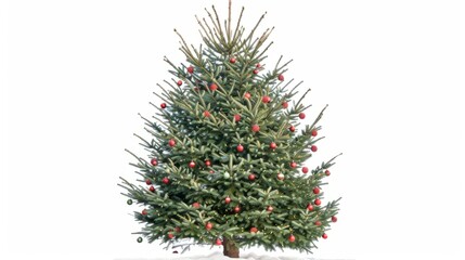 Festive Light: A giant Christmas tree, decorated with balls and bokeh lights under a giant Christmas tree