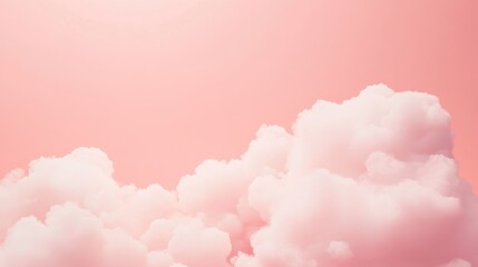 Photo of, Pink background with soft pastel colored clouds for design, banner template