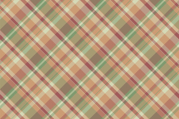 New year tartan textile seamless, simplicity background vector check. Repeat plaid pattern fabric texture in pastel and orange colors.