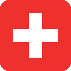 Obraz premium Button shaped national flag of the European country of SWITZERLAND