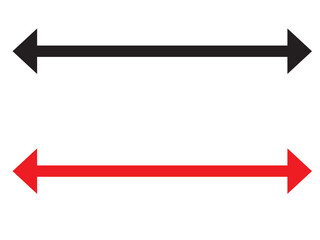 Double arrow icon set. Two side arrows icon symbol. left and right long arrows icon. Double arrows icon isolated on white background. vector illustration.