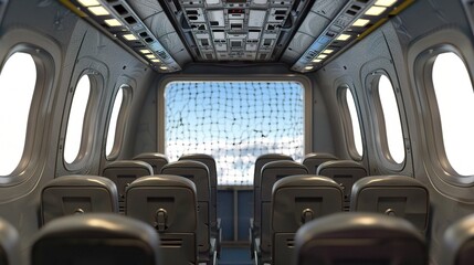 Airplane Window on Transparent Background - a captivating and scenic visual. The airplane window on a transparent background presents a breathtaking and alluring view