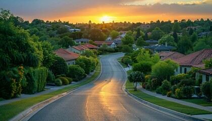 Obraz premium Sustainable Suburban Expansion, virtual plan for a sustainable suburban neighborhood, eco-friendly housing, solar energy grids, Miniature model of a mixed-use development plan,