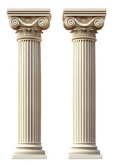 Fototapeta premium Classical Greek columns isolated on white background 