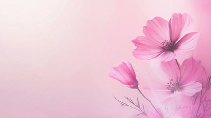 Obraz premium Photo of, Pink background with subtle gradient and abstract floral motifs for design, banner template