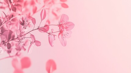 Fototapeta premium Photo of, Pink background with subtle gradient and floral accents for design, banner template