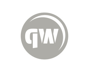 QW sport emblem or team logotype. Ball logo with a combination of Initial letter Q and W for balls shop, sports company, training, club badge.