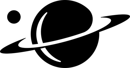 saturn icon on white background. flat style. galaxy space sign. planet symbol. planet saturn with planetary ring system. © Chathurika