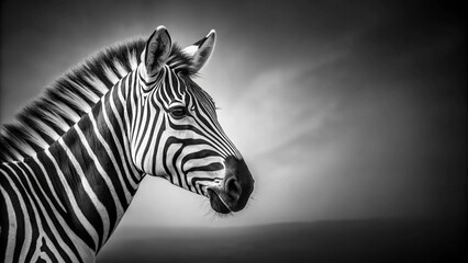 Fototapeta premium Forced perspective black and white abstract zebra photography
