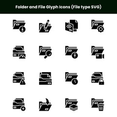 Folder and File Glyph Icons (File type SVG)
