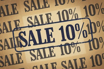 Vintage 10% Discount Promotion Graphic Seasonal Sales Events - Eye-Catching Advertising Design