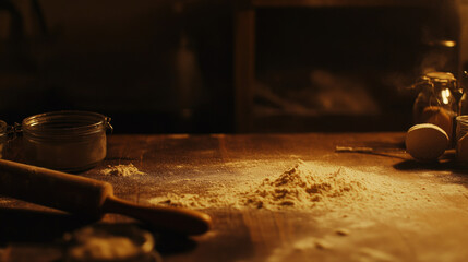 Golden Hour Baking: Flour Dust and Rustic Charm 