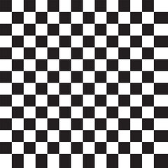 Black and white checkered pattern . Chess pattern . Black and white square background . Checkered wallpaper . Vector illustration
