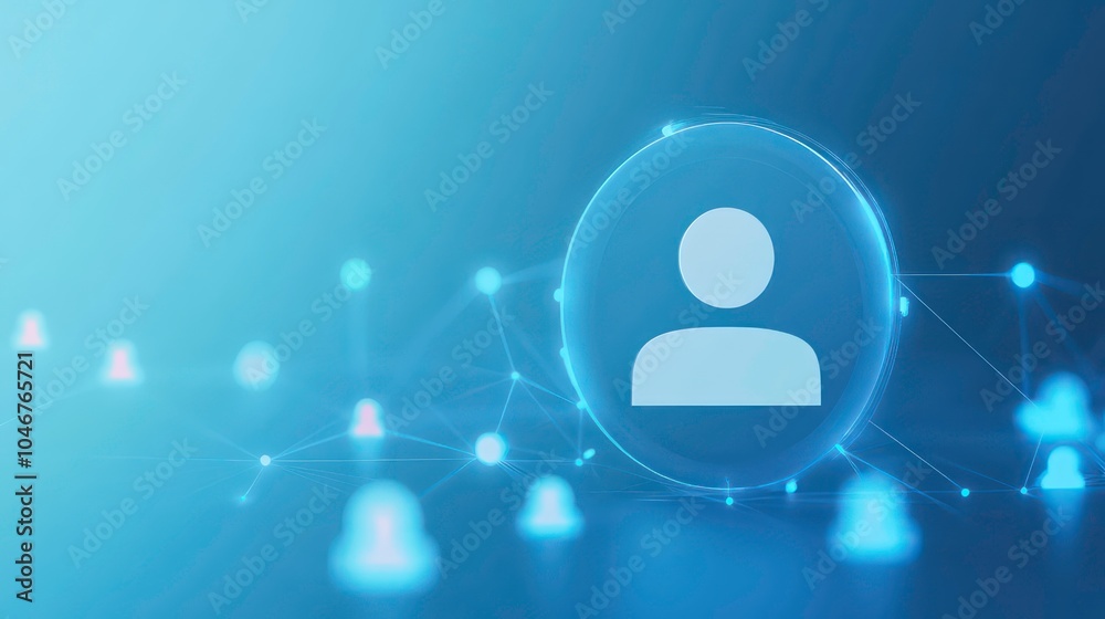 Poster a person icon is highlighted in a blue background with connected network dots representing people.