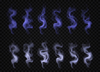 realistic smoke, vector illustration light haze, transparent steam on isolated background