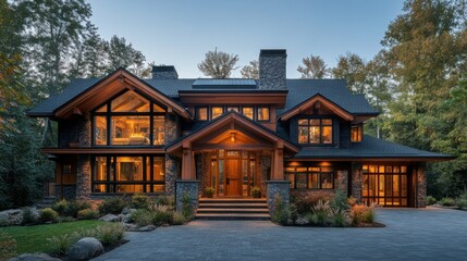 Craftsman lodge with handcrafted details.
