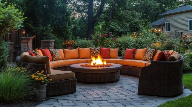 Cozy outdoor seating with a fire pit